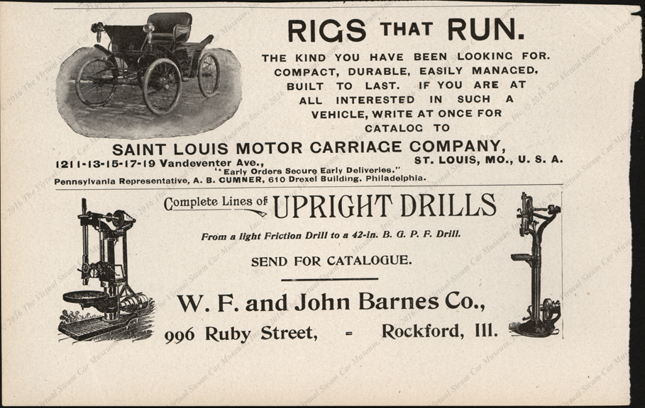 Saint Louis Motor Carriage Comapany, 1900 Magazine Advertisement